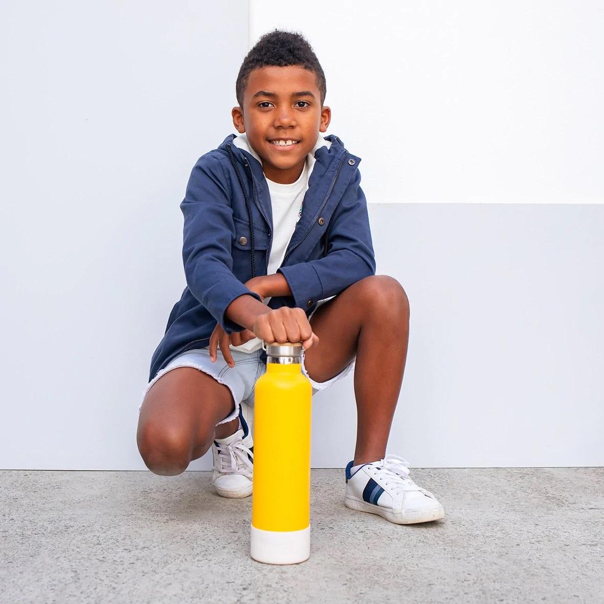 مونتيكو - مطارة مياه حافظة للحرارة لون أصفر 1000 مل