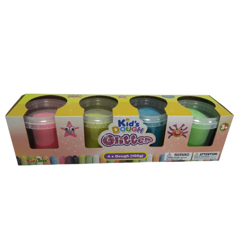 طقم عجين براقة للأطفال 100 جرام – 4 عبوات.