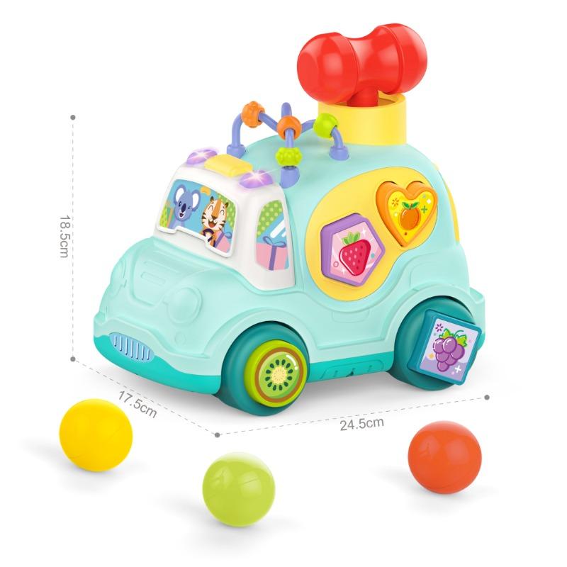 Huanger Cartoon Car with Lights and Music - Blue