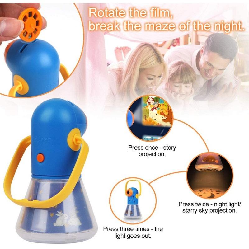 Mideer Kids Bedtime Story Projector And Multi Functional Flashlight Torch - Arabic Edition