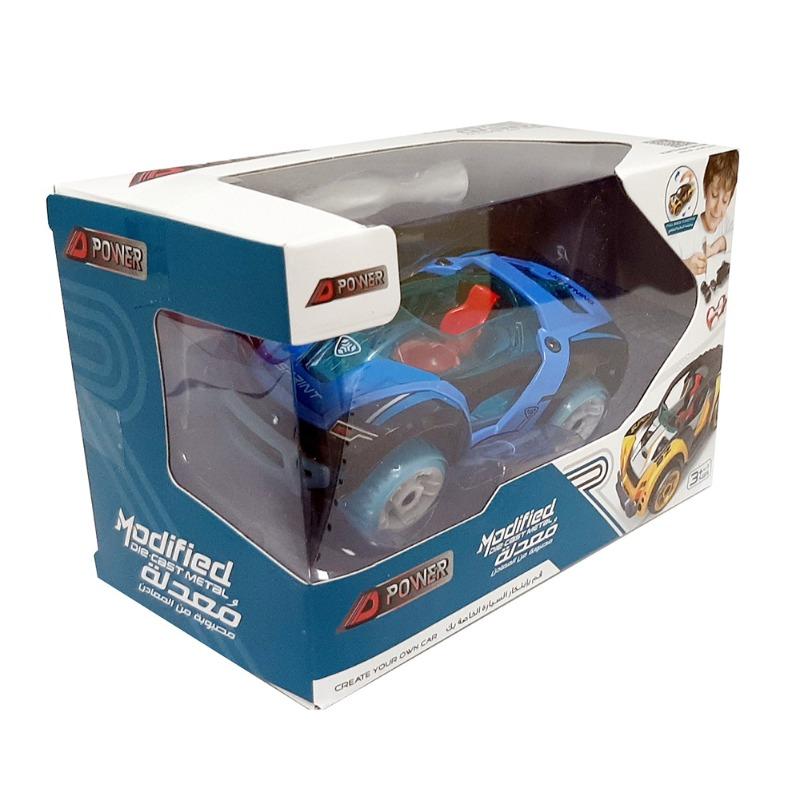 D Power Modified Die cast Pullback Car Set 17 Pieces-Blue and Black