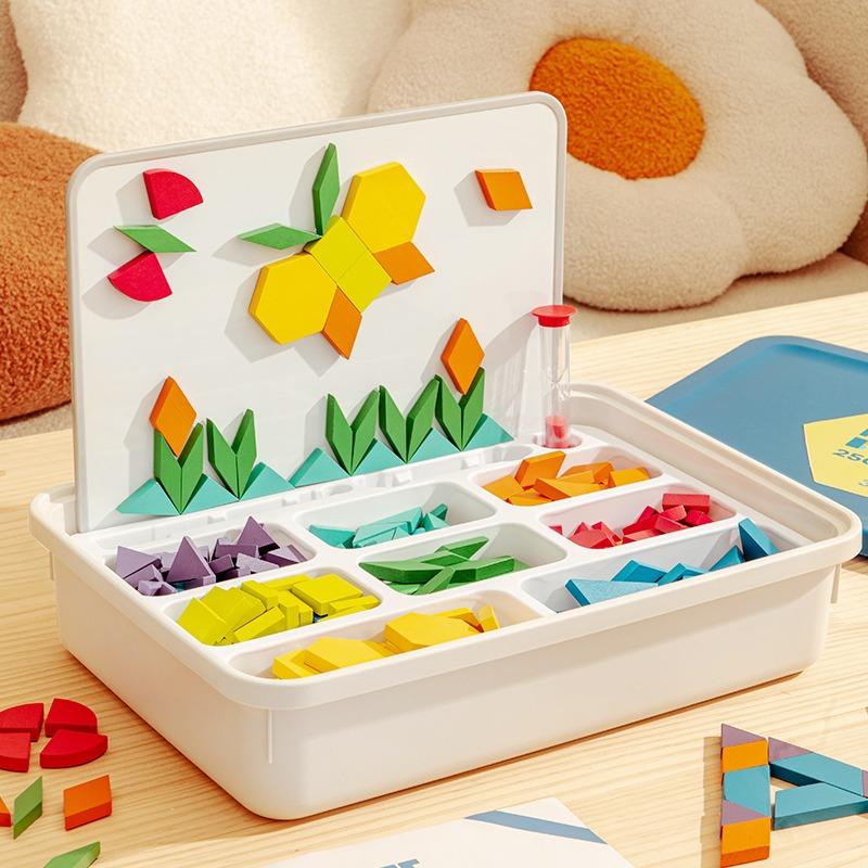 Mideer Magnetic Wooden Geometry Blocks - 250pcs