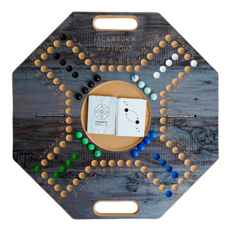 Jackaro for 4 Players Eight Ribs and Numbered Dark Gray Board - 4 Players
