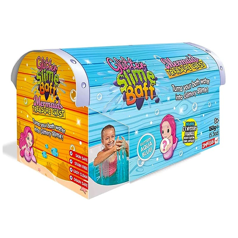 Slime Baff Mermaid Treasure Box Glittery Aqua Blue