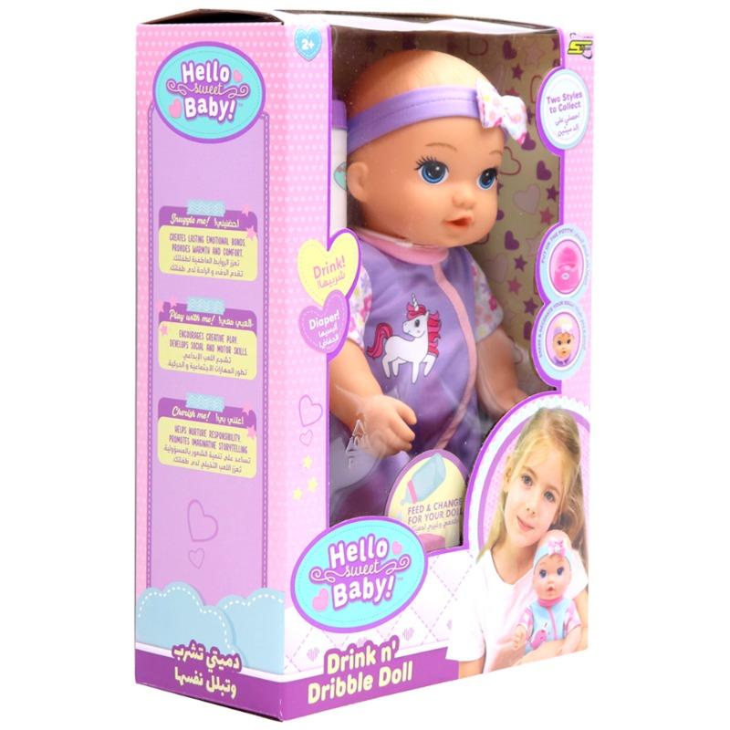 Hello Sweet Baby Drink N Dribble Doll 12 Inch Assorted