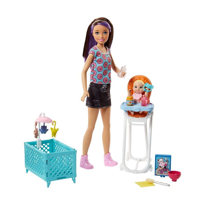 باربي - مجموعة لعب سكيبر جليسة الأطفال