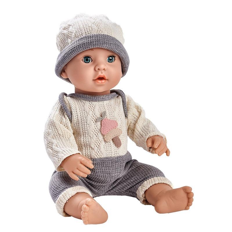 واندر لونج - دمية الطفل الصغير 16 إنش بجامب رمادي و أبيض