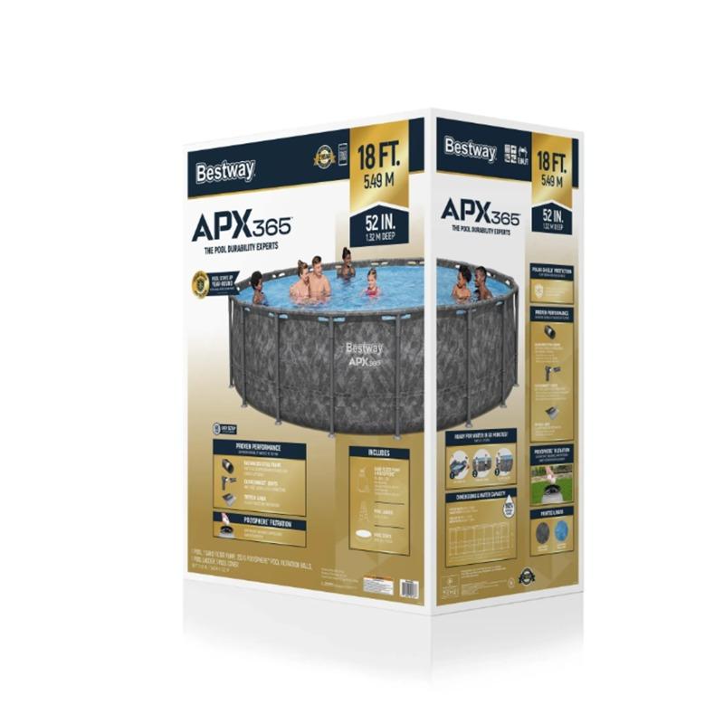 بيست واي - مجموعة مسبح دائري باور ستيل 18 × 52 بوصة