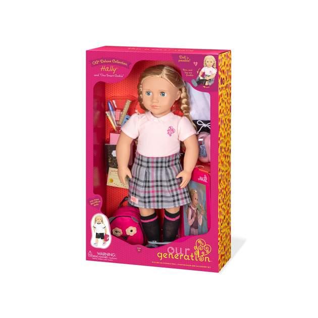 Our Generation Deluxe School Girl Doll Hally With Book