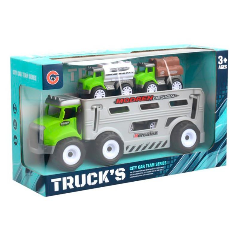 مجموعة لعب شاحنات المزارعين - لون أخضر