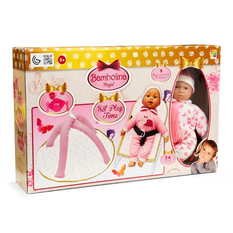 بامبولينا رويال - دمية بيبي مع مجموعة مشاية الطفل 8 في 1 - متنوع