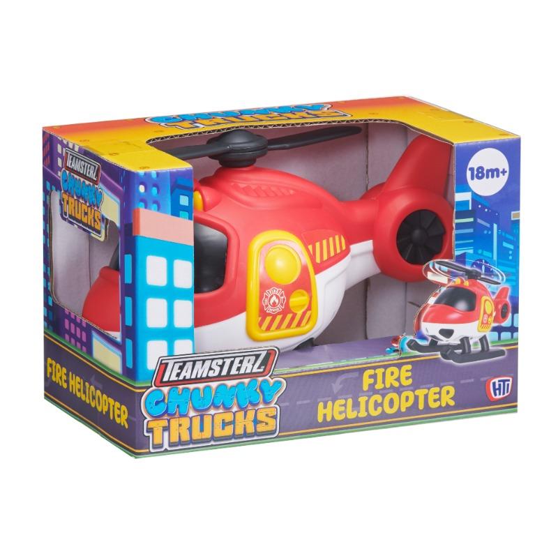 Teamsterz Construction Trucks Fire Helicopter Toy - Rescue Vehicle Playset