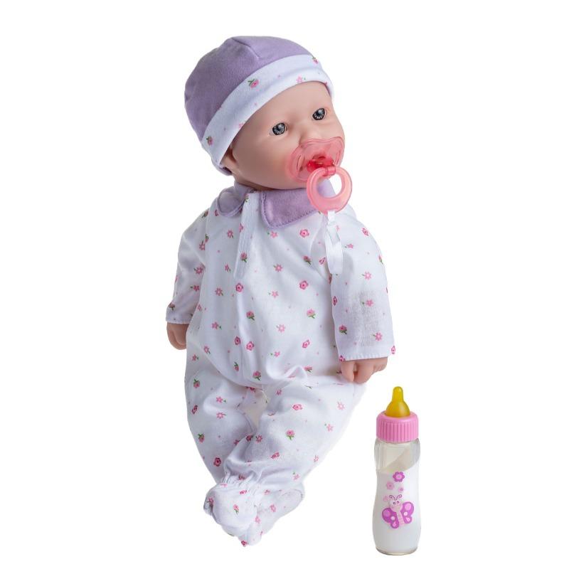 دمية بيبي ناعمة بنفسجية بتصميم واقعي