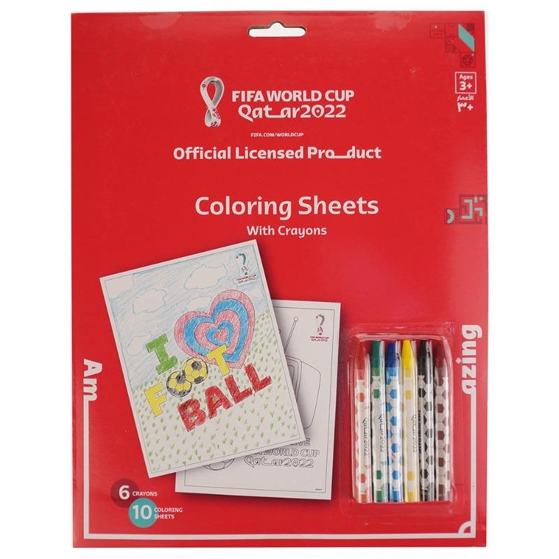 Fifa World Cup Qatar 2022 Football Colouring Sheets w/ Crayons