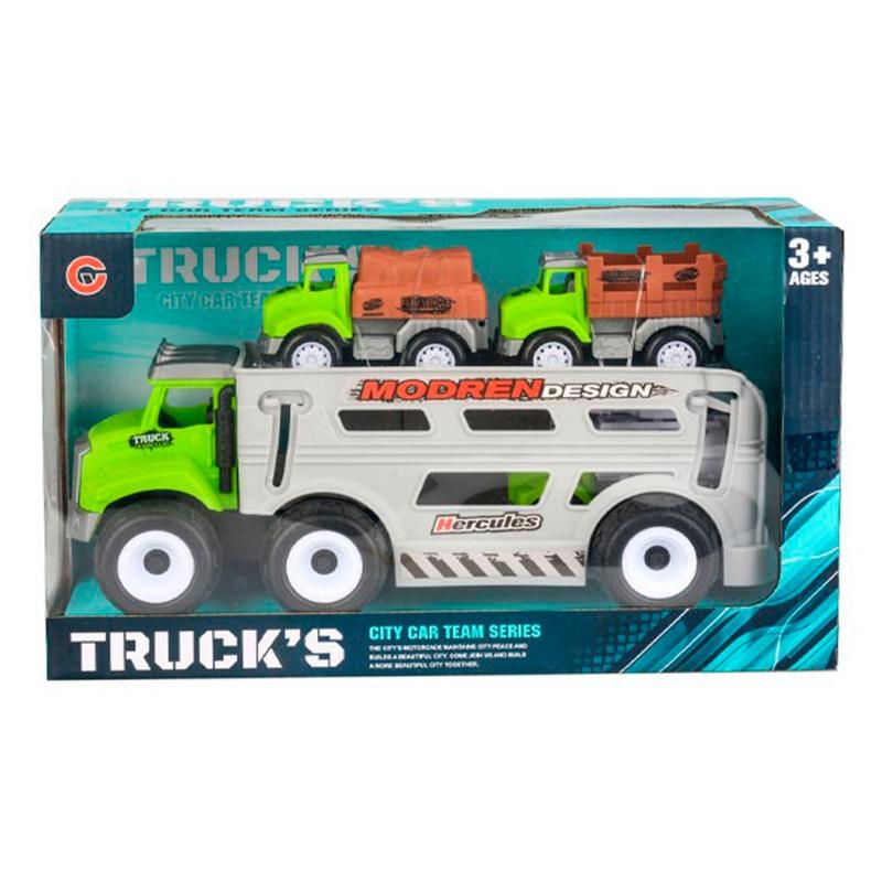 مجموعة شاحنة نقل السيارات - لون أخضر