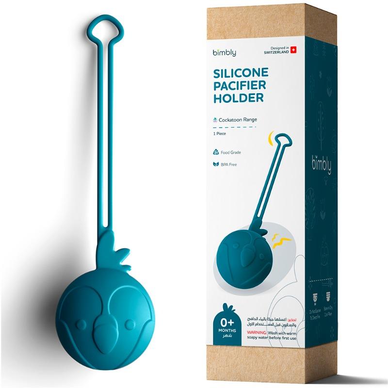 Bimbly Silicone Pacifier Holder Dark Blue