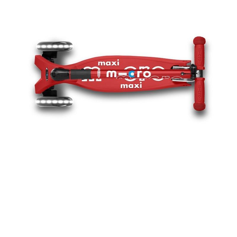 Maxi Micro Deluxe Foldable Led Scooter - Red