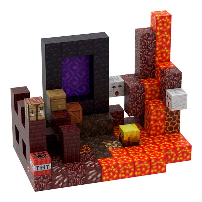 Exploring The Nether Magnetic Cubes Building Blocks