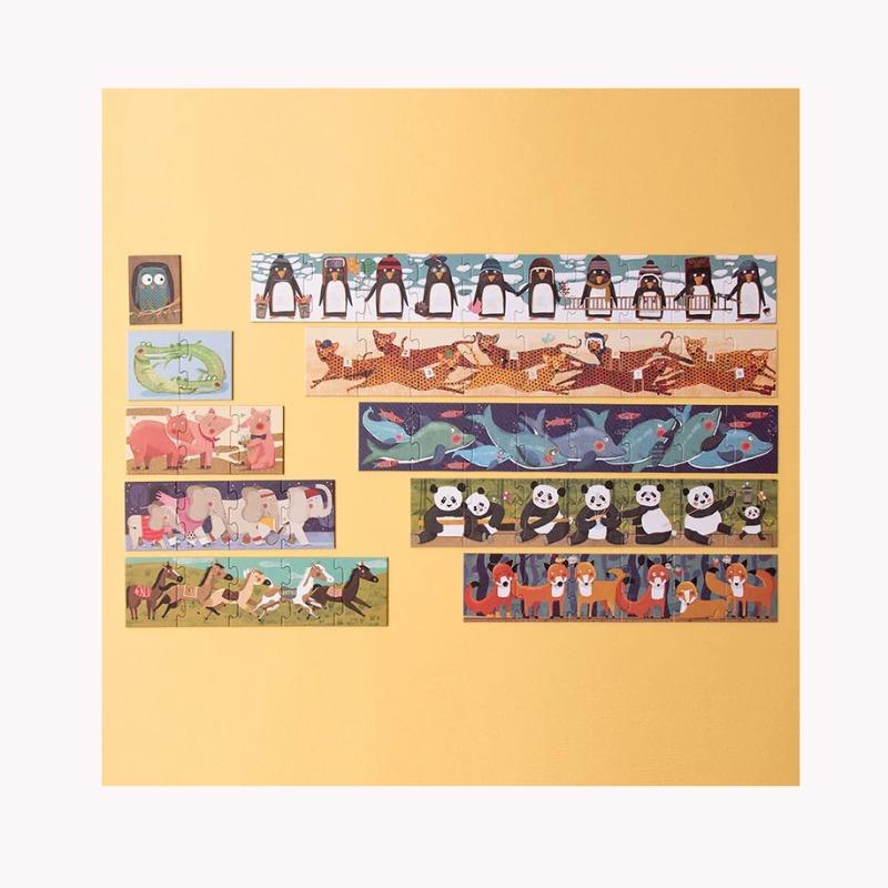 Londji - 10 Penguins Puzzles Set 55Pcs