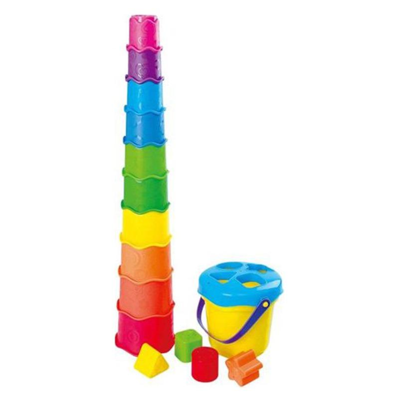 PlayGo Rainbow Cups And Shapes Bucket