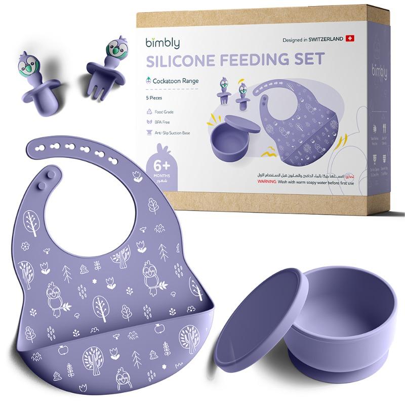 Bimbly Silicone Feeding Set 5 in 1 Purple
