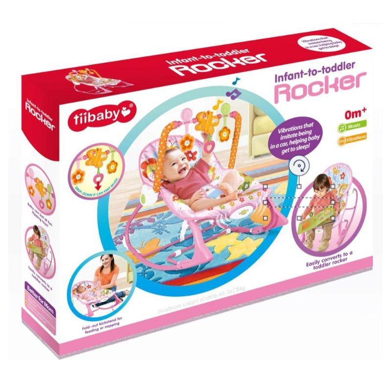 TiiBaby Baby Rocking Chair With Vibration And Music - Pink