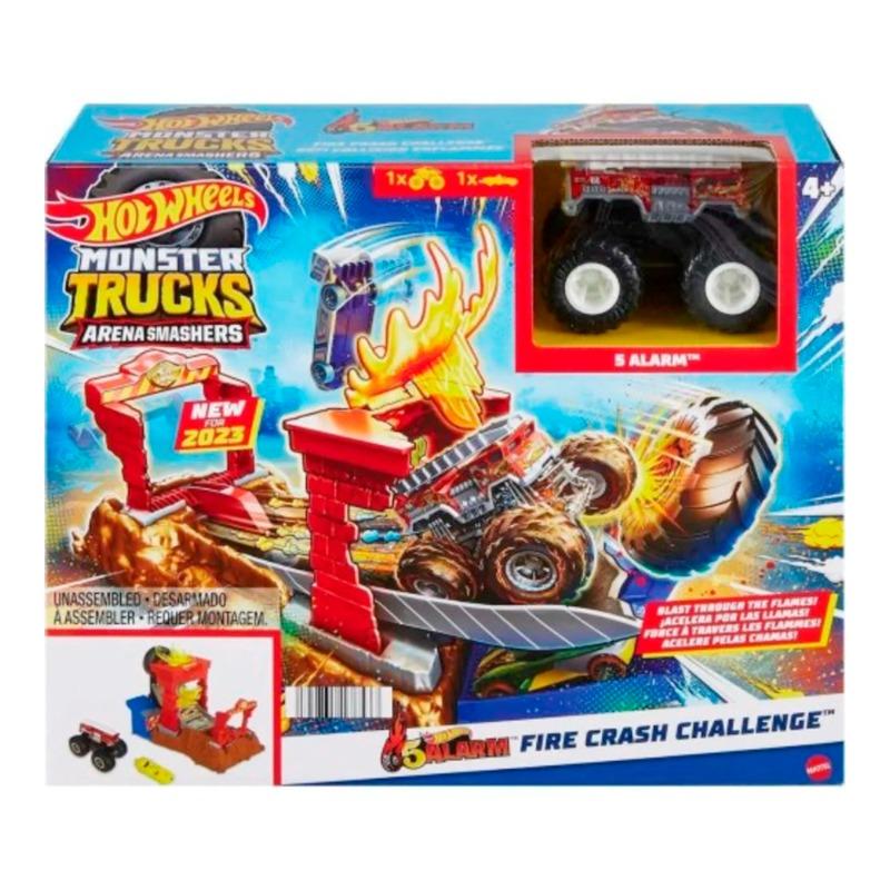 Hot Wheels Monster Truck Arena Smashers Color Shifter 5 Rescue Alarm Playset