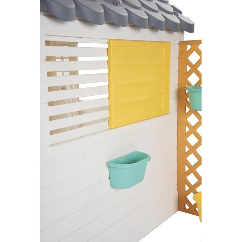 Filled Garden Playhouse with Fence