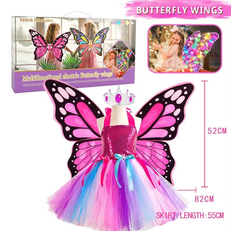 Veitch Electric Butterfly Wings Dress - Pink