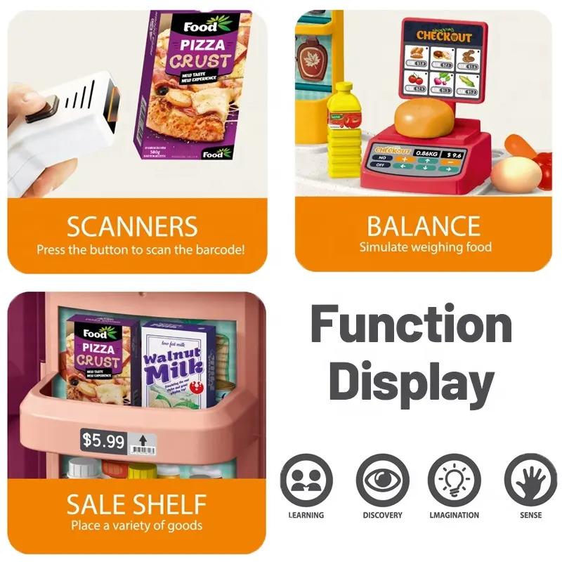 مجموعة لعب السوبر ماركت مع ضوء وصوت