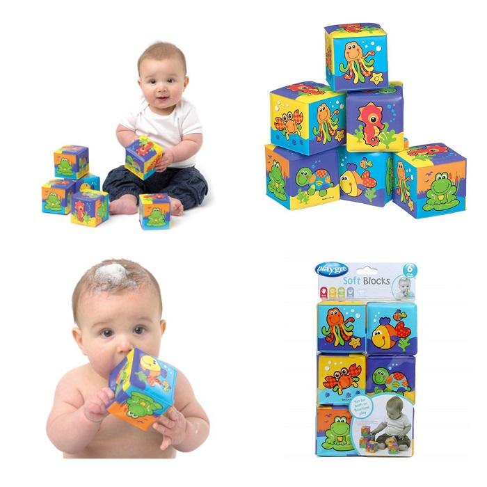 بلاي جرو - 6 مكعبات ناعمة ومبطنة لوقت الإستحمام