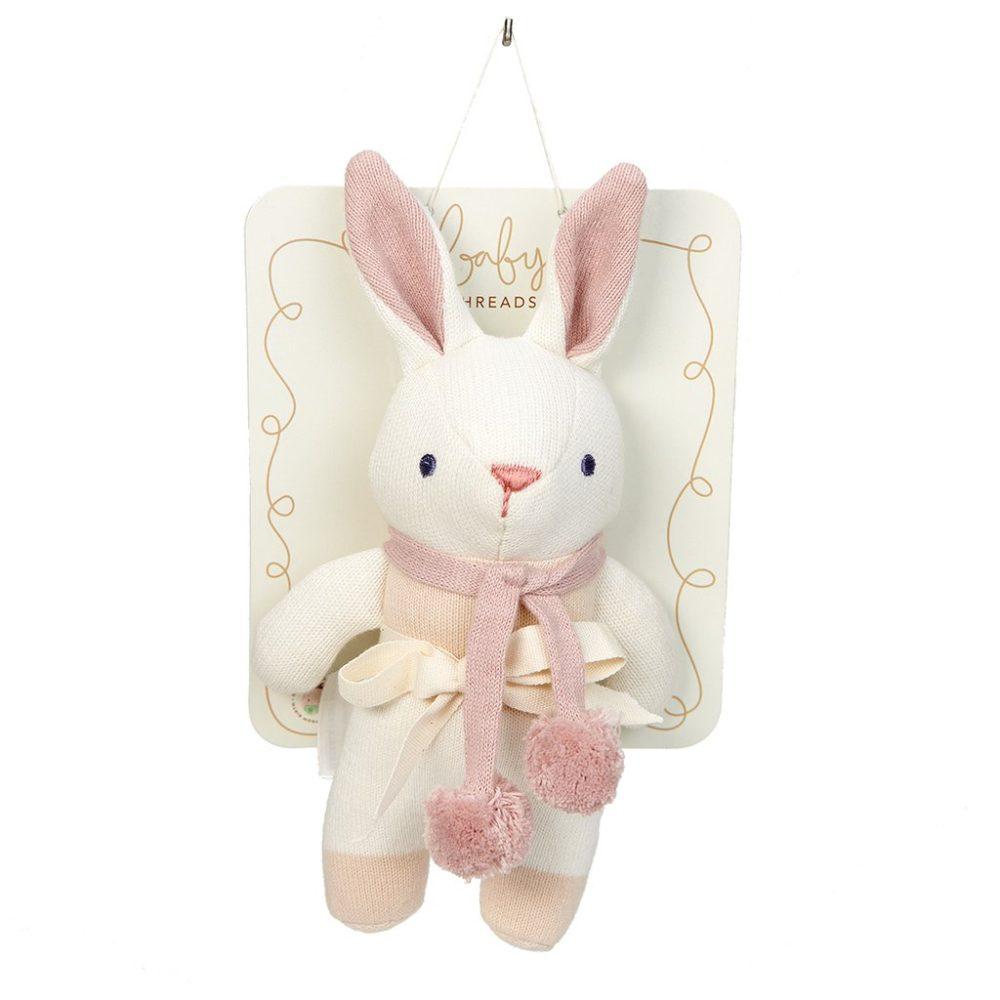 Threadbear Design Baby Bunny Rattle Cream