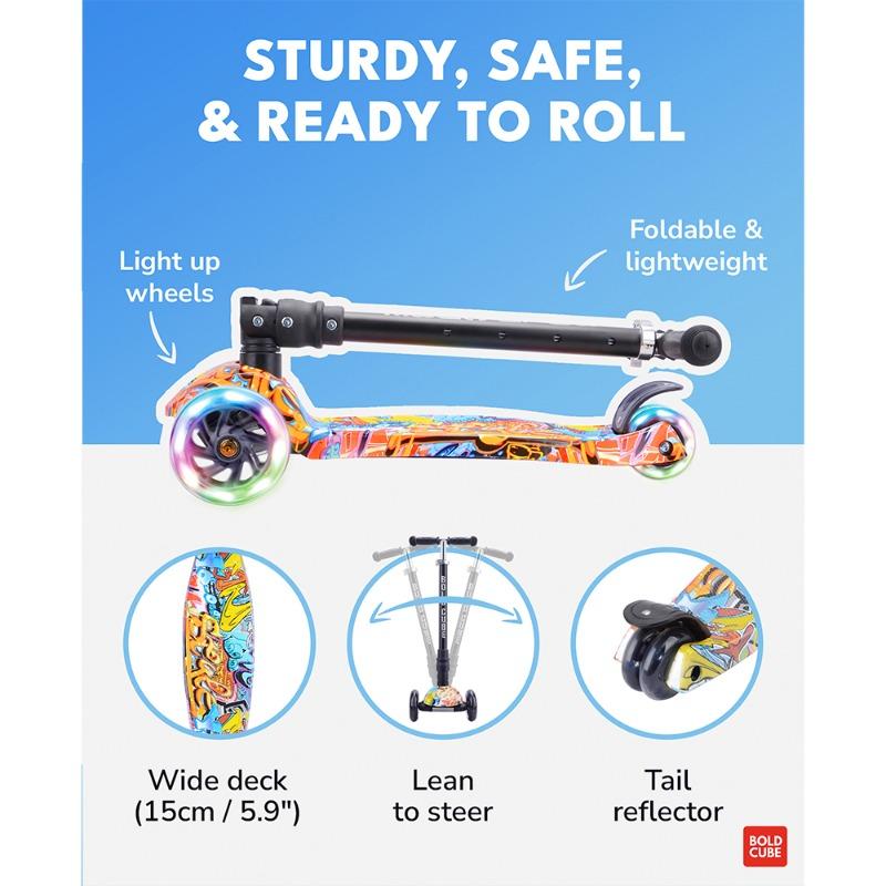 بولد كيوب - سكوتر ثلاثي العجلات قابل للطي ستريت جرافيتي