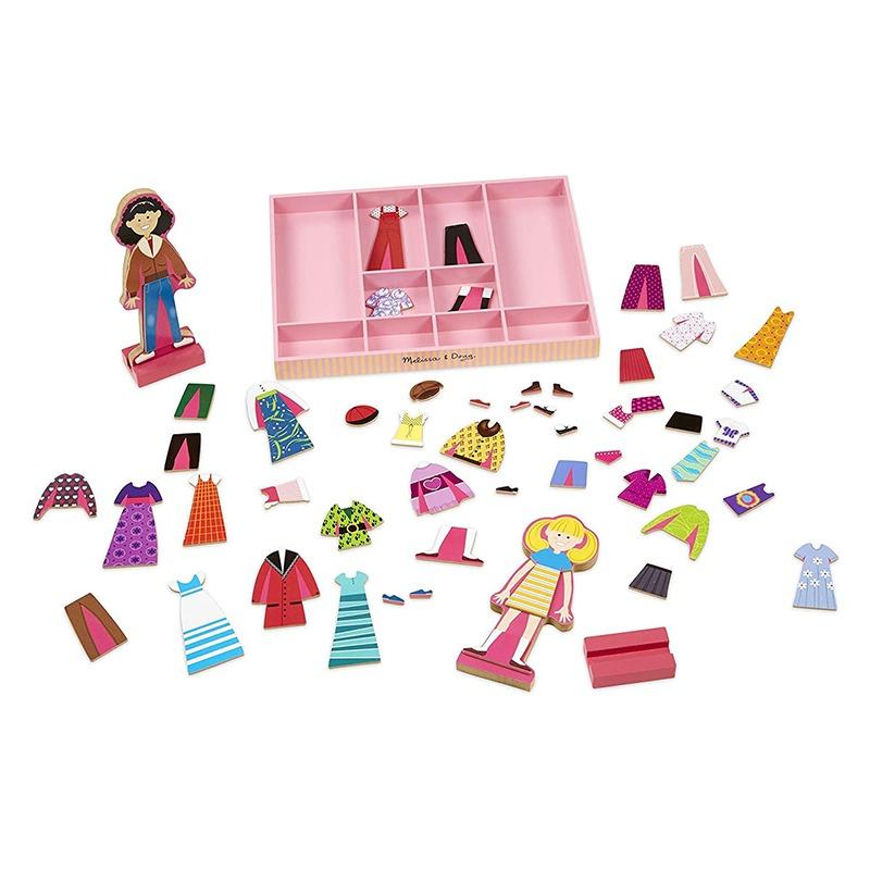 Melissa & Doug Abby & Emma Wooden Magnetic Dress-Up Play Se