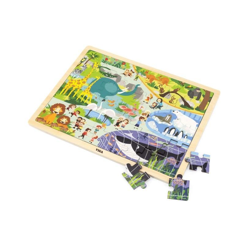 Viga Zoo Wooden Puzzle - 48 Pieces