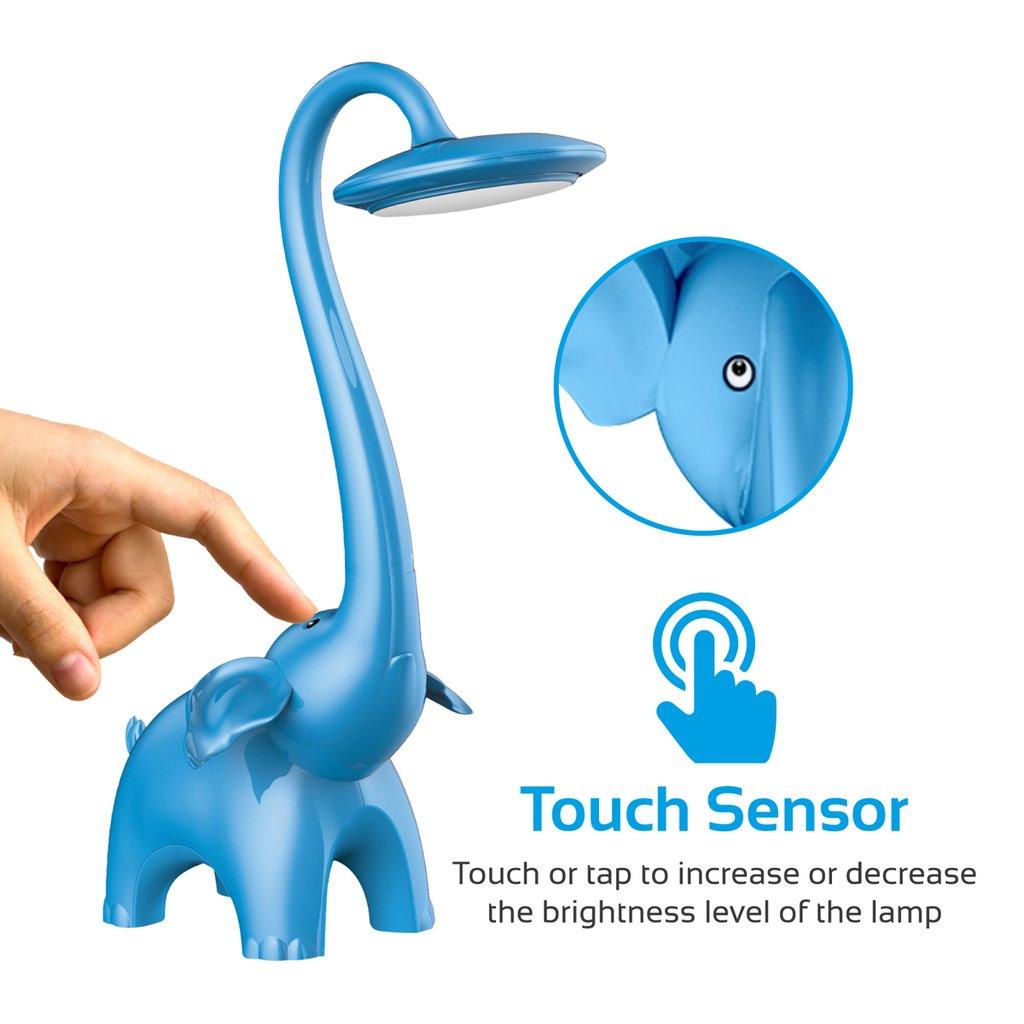 بروميت - مصباح ليد ليلي شكل الفيل للأطفال - لون أزرق