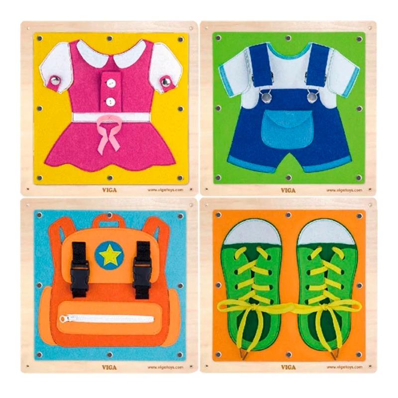 VIGA Wall Toy Dressing And Zippering