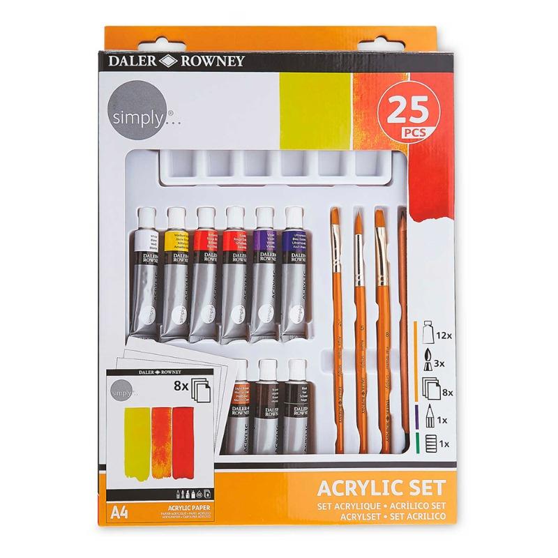 مجموعة فن الأكريليك دالر روني - 25 قطعة