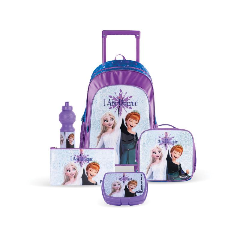 Disney Frozen 5 in 1 Trolley School Bag Set - I am Unique
