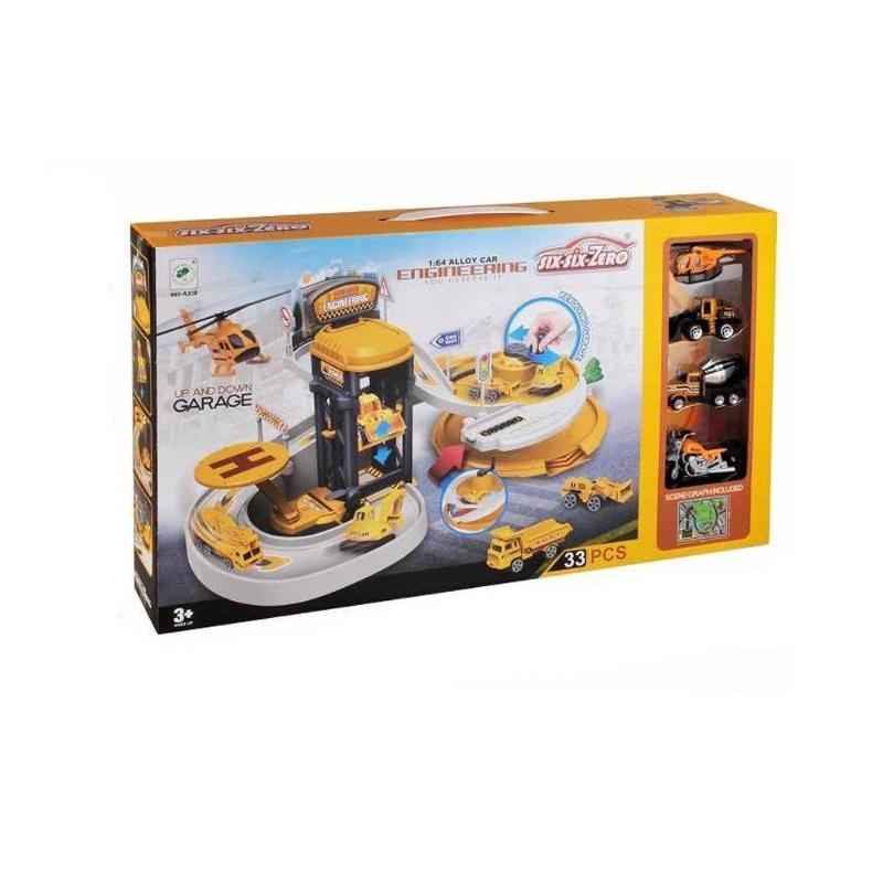Six-Six-Zero Engineering Series Parking Lot Playset – 33 Pieces
