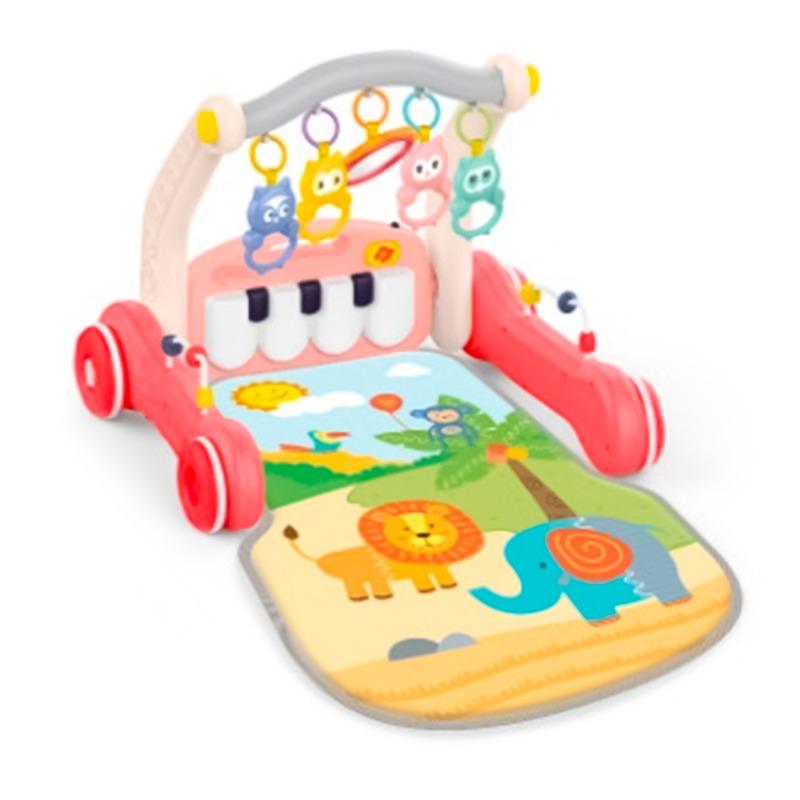 Huanger 2 in 1 Piano Play Mat and Baby Walker - Pink