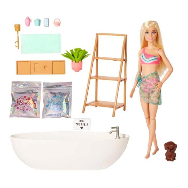 باربي - دمية مجموعة لعب حوض الاستحمام