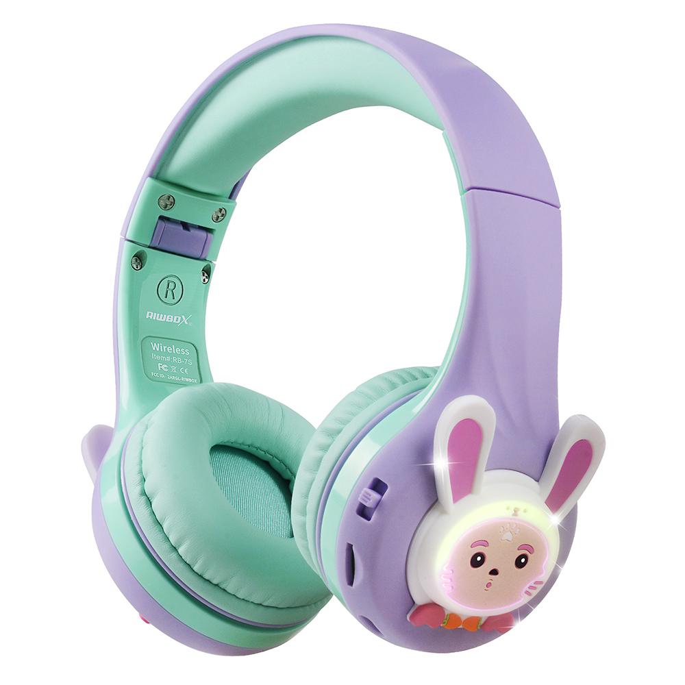 Riwbox Rabbit Bluetooth Headphones -Purple Green