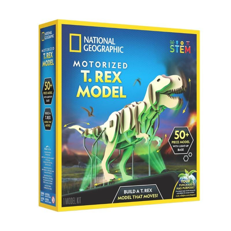 National Geographic T Rex Puzzle Motorized with LED Stand