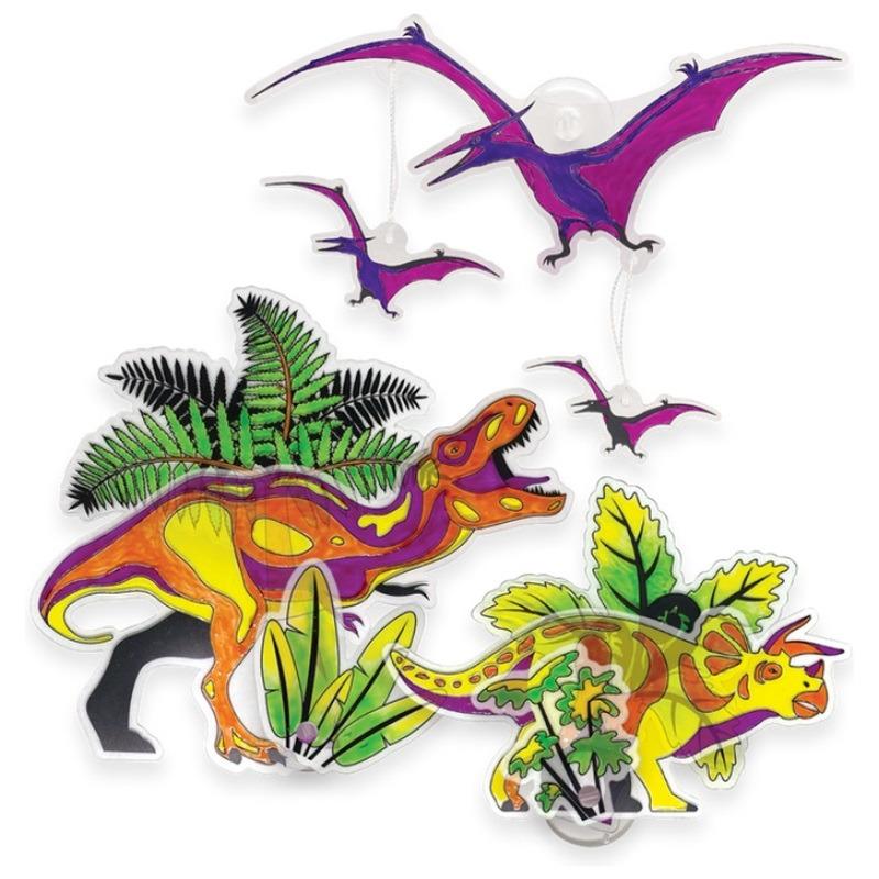 Dinos Art - Suncatcher Dinosaurs Coloring Set