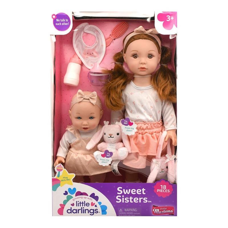 Baby Maziuna Little Darlings Sweet Sisters Doll Set 18Pcs
