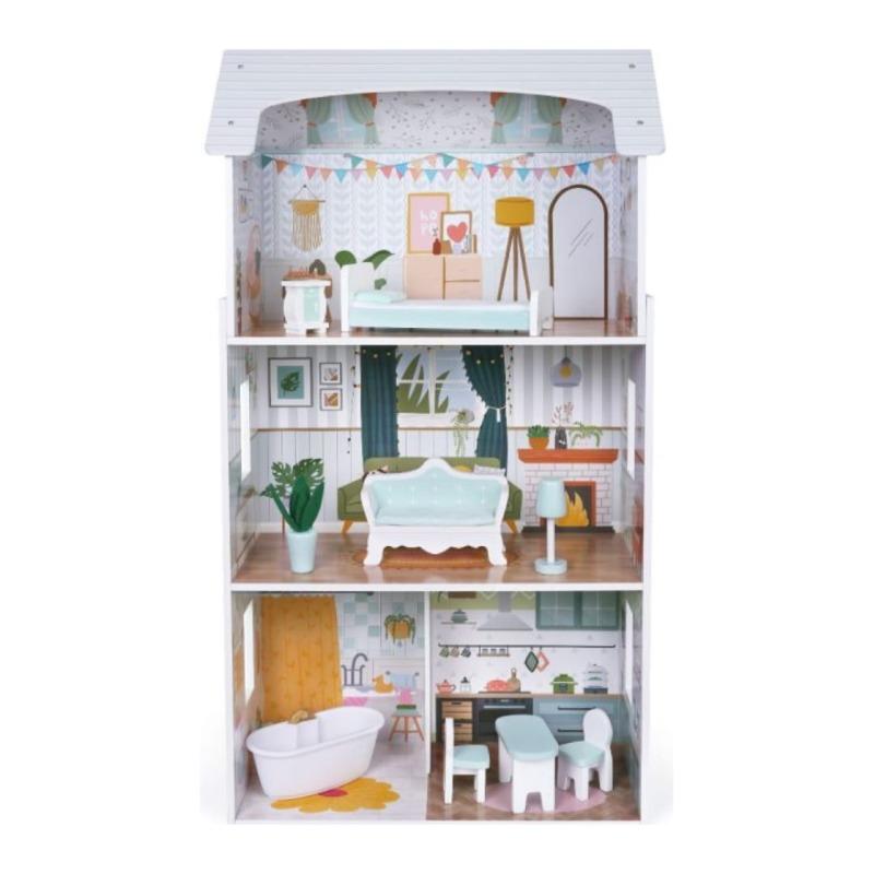 Edufun Wooden Dollhouse – 3-Story Playhouse