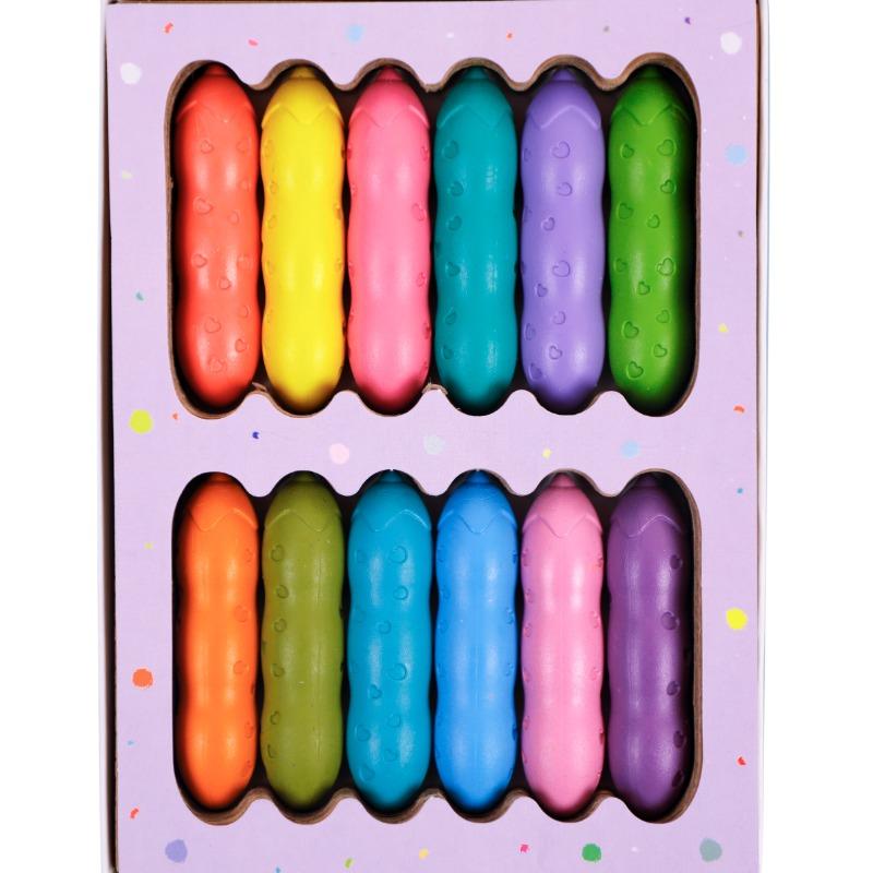 Happy Pea Pod Crayons -12 Pastel Colours