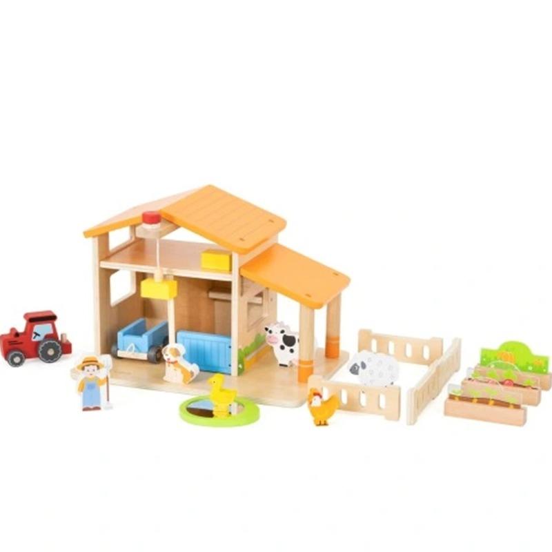فيجا - منزل مزرعة خشبي مع حديقة وجرار 21 قطعة