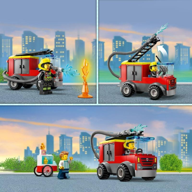 LEGO City Fire Station And Fire Engine Building Toy Set - 153 Pcs